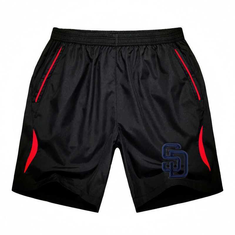 Men's San Diego Padres Black Red Stripe MLB Shorts,We sell and wholesale Men's San Diego Padres Black Red Stripe MLB Shorts on line form chian!
